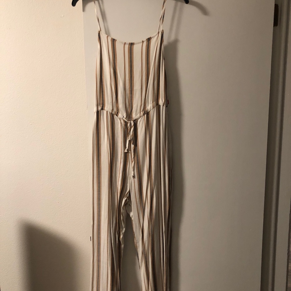 Striped White Jumpsuit